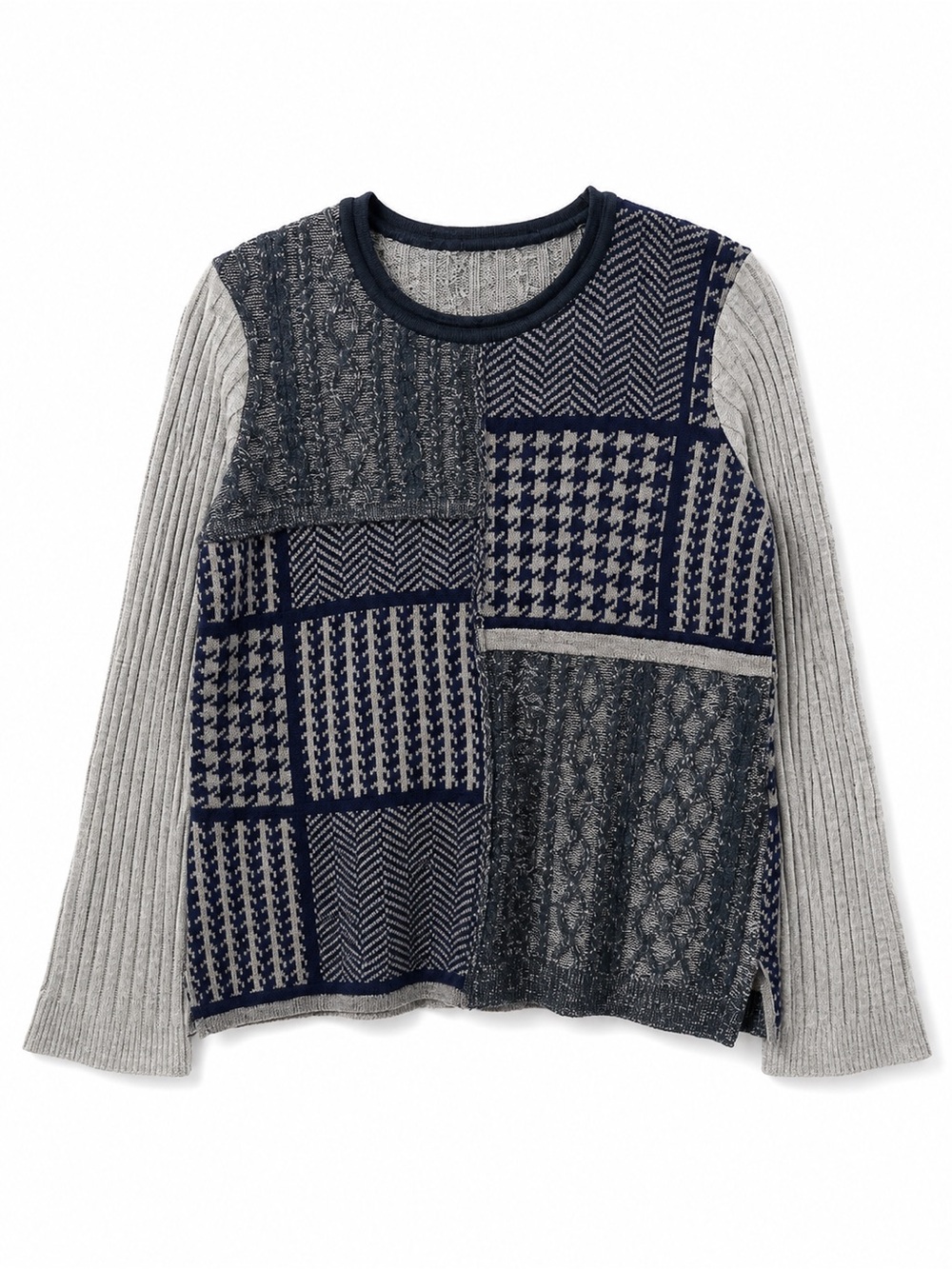 Yoshi Yoshi by PJ Japanese Designer Patchwork Knit Sweater Avant Garde M